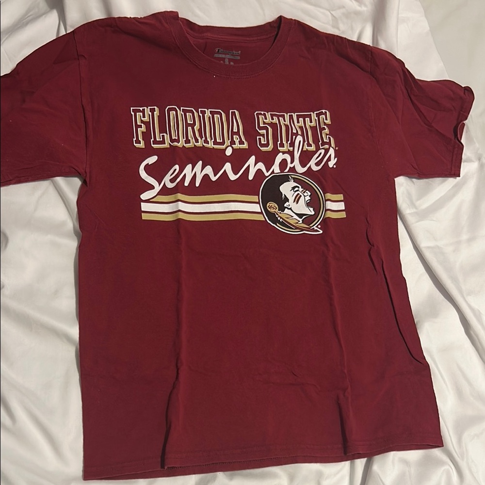 Champion Red Short Sleeve Tee with Classic Design